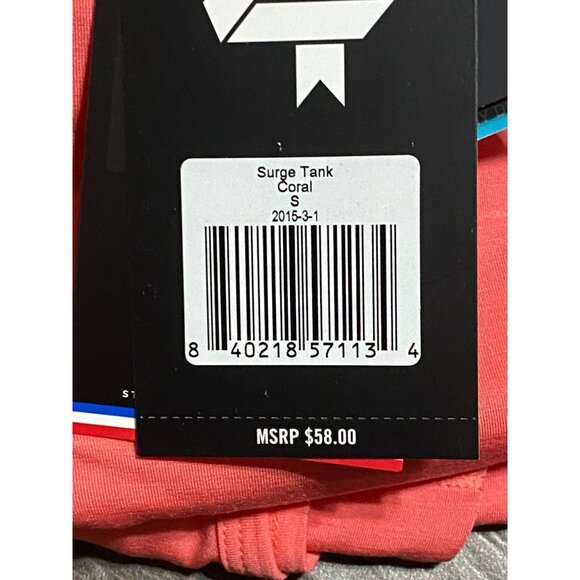 Fourlaps Surge Tank Coral‎ S Women's Racerback Athletic Top NWT Workout - Picture 3 of 6